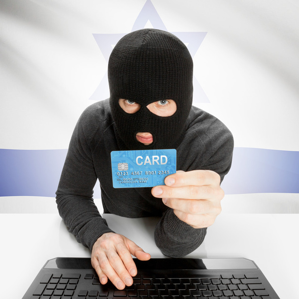 イスラエル国旗とサイバー犯罪概念 - 写真・画像