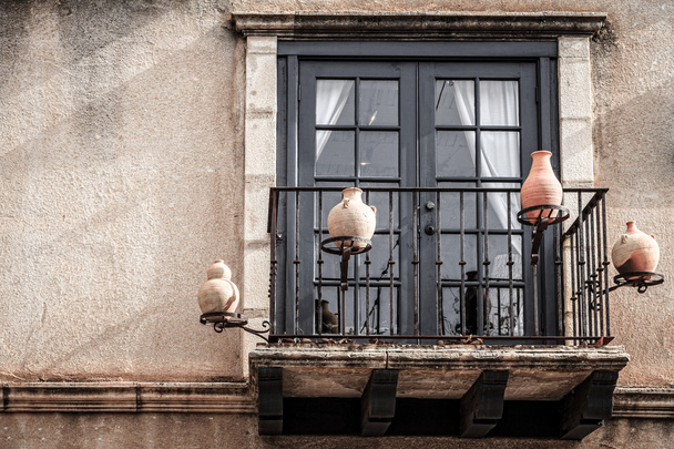 Balcony with pottery decorations - Photo, Image