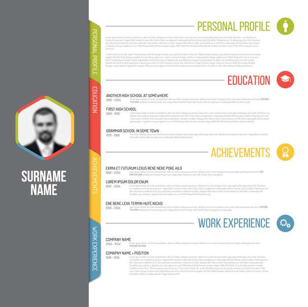 resume template design with profile photo - Vector, Image
