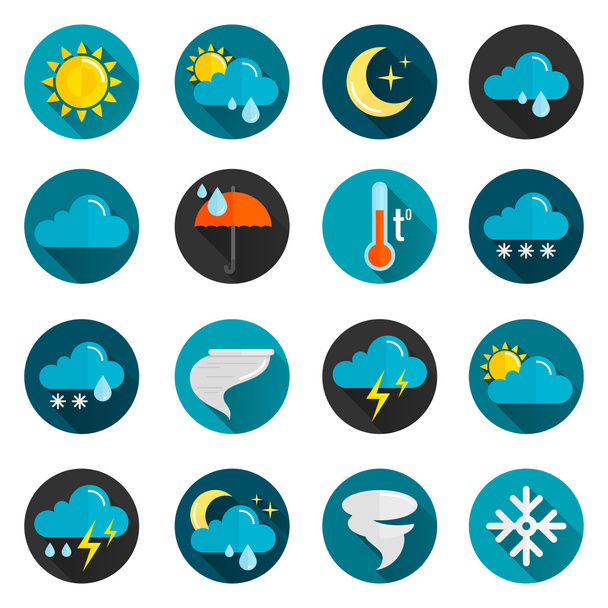 Weather Flat Icon Set - Vector, Image