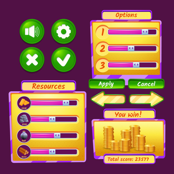 Иконки игрового интерфейса
 - Вектор,изображение