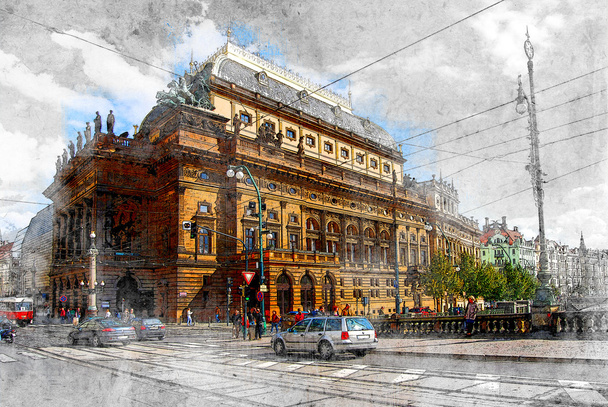 Національний театр Празі ілюстрація - Фото, зображення