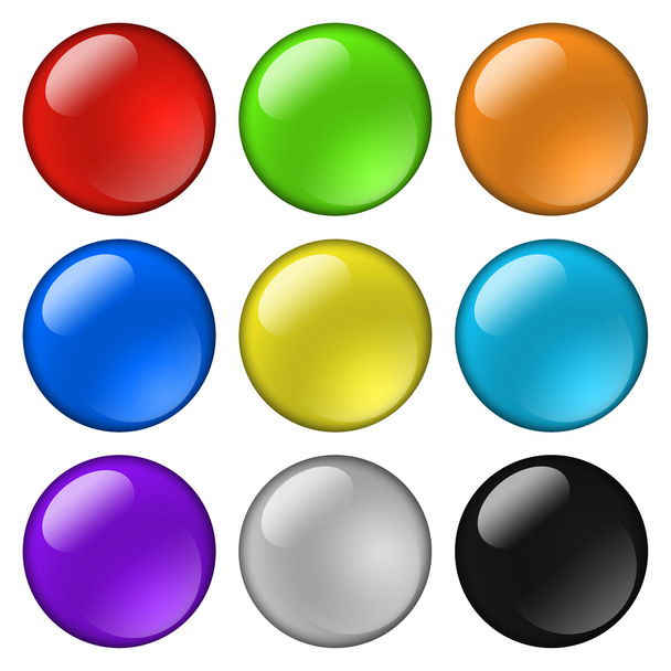 Glossy round buttons for icons - Фото, изображение