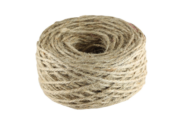 twine hemp rope isolated on white. - Photo, Image