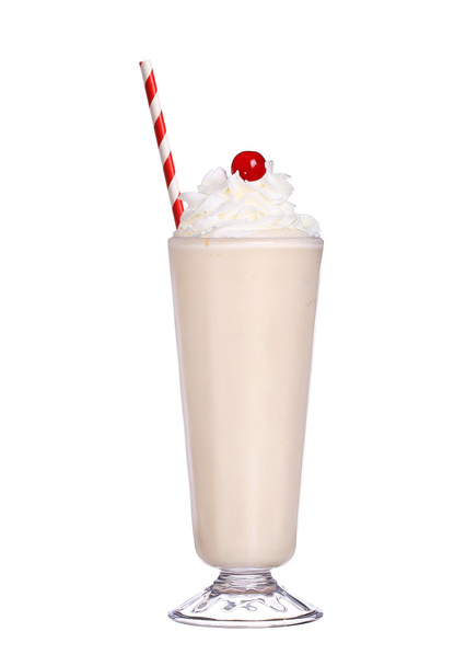 milkshakes vanilla flavor with cherry on top and whipped cream i - Foto, Bild