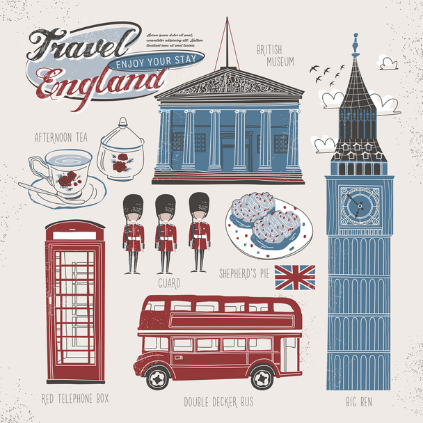 travel concept of England - Vector, Imagen