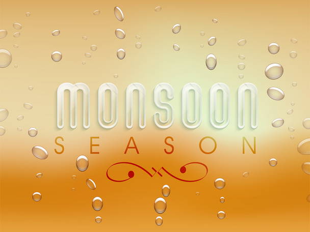 Poster or banner design for Monsoon Season. - Vektor, kép