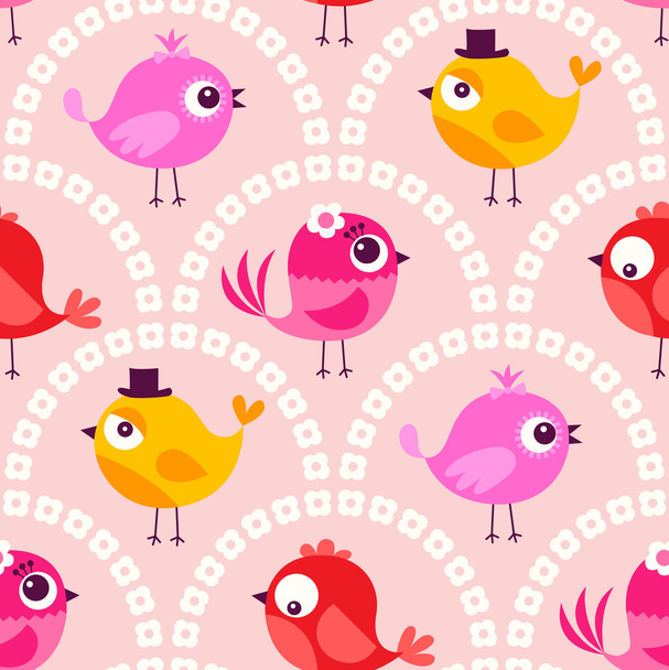 cartoon birds wallpaper - Διάνυσμα, εικόνα