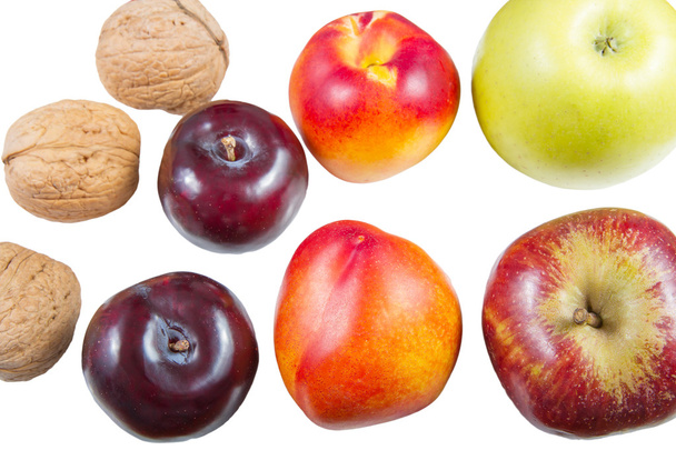 Fresh fruits and walnut . - Photo, Image