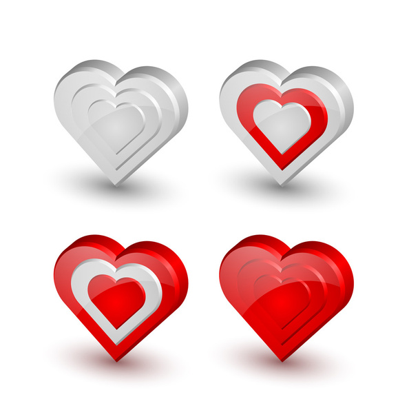 Heart icons - Vektor, kép