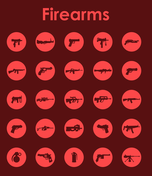 Set of firearms simple icons - Vector, Imagen