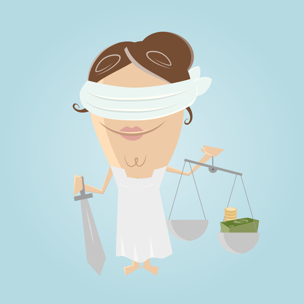 funny corrupted justitia illustration - Vector, Image