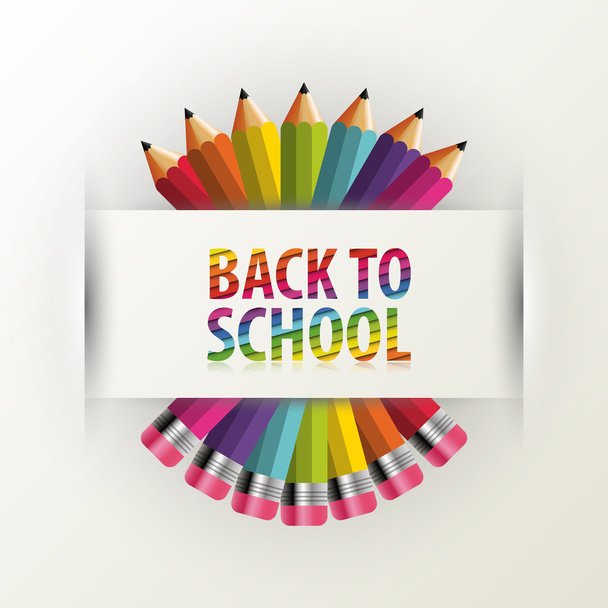 Back to school. Rainbow pencils. Vector illustration - Vector, Image