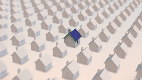 住宅開発平均グレーエコハウスソーラーパネル - 映像、動画