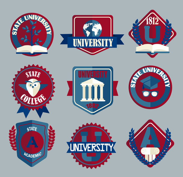 university and college school badges - Vector, afbeelding