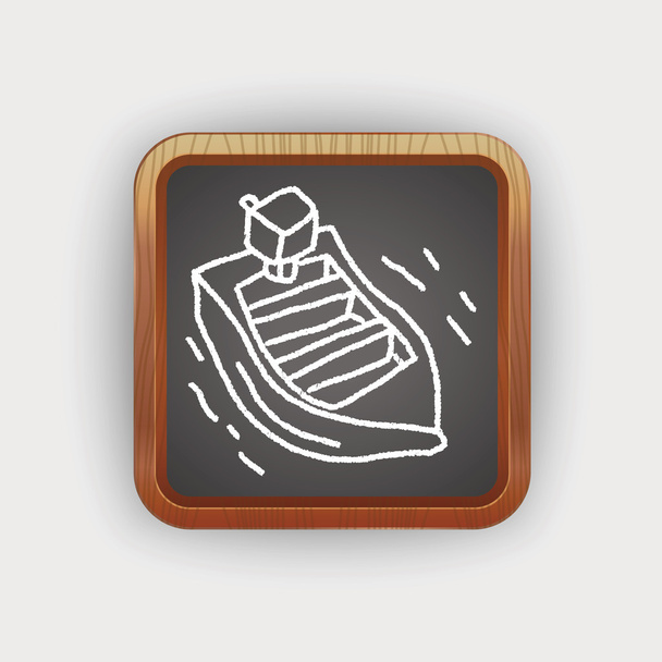 doodle boat - Vector, Image