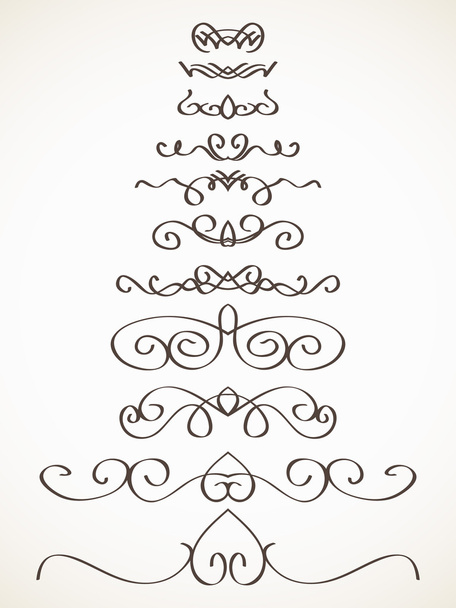 Linhas caligráficas ornamentais página decoração
 - Vetor, Imagem