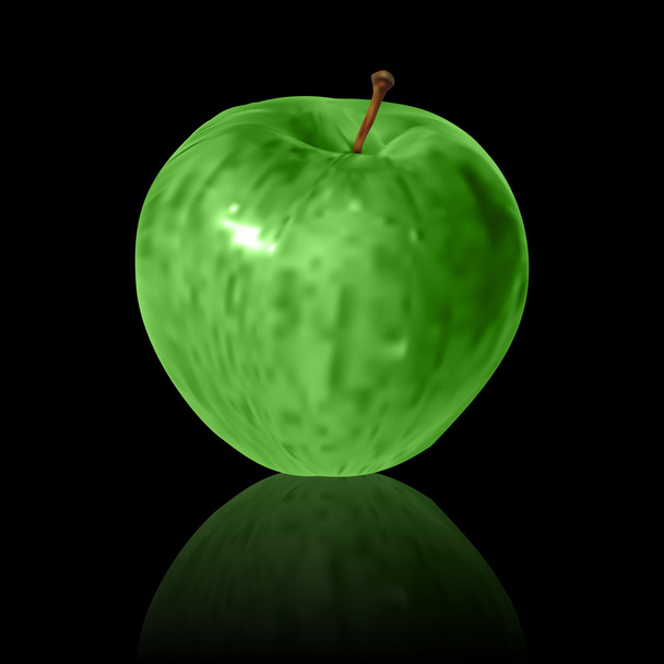 Manzana verde aislada sobre fondo blanco - Vector, imagen