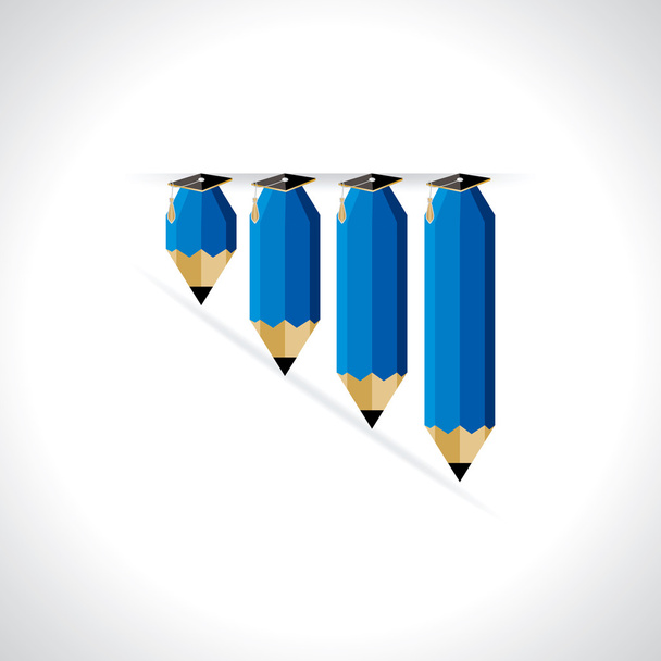 pencil graduation cap concept - Vector, Image