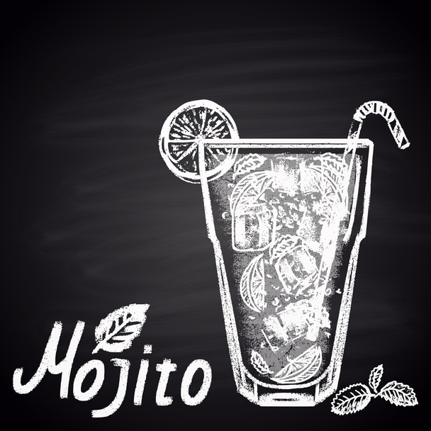 Mojito alcohol cocktail - Vector, afbeelding