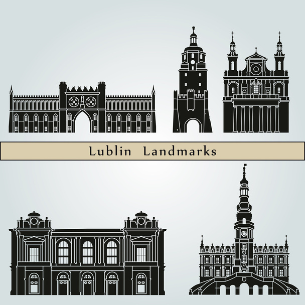 Lublin bezienswaardigheden - Vector, afbeelding