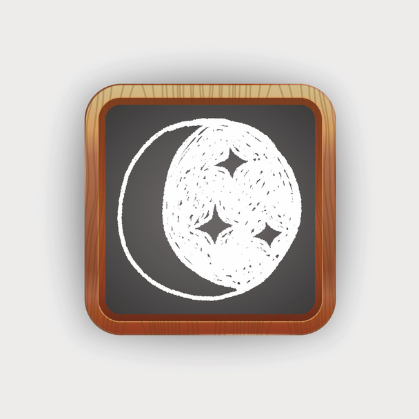 doodle αστέρι φεγγάρι - Διάνυσμα, εικόνα