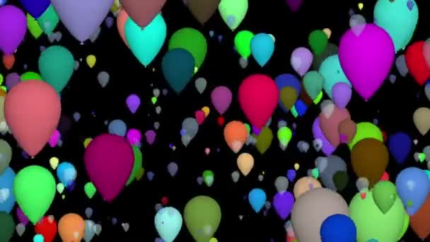 Flying balloons on black - Footage, Video