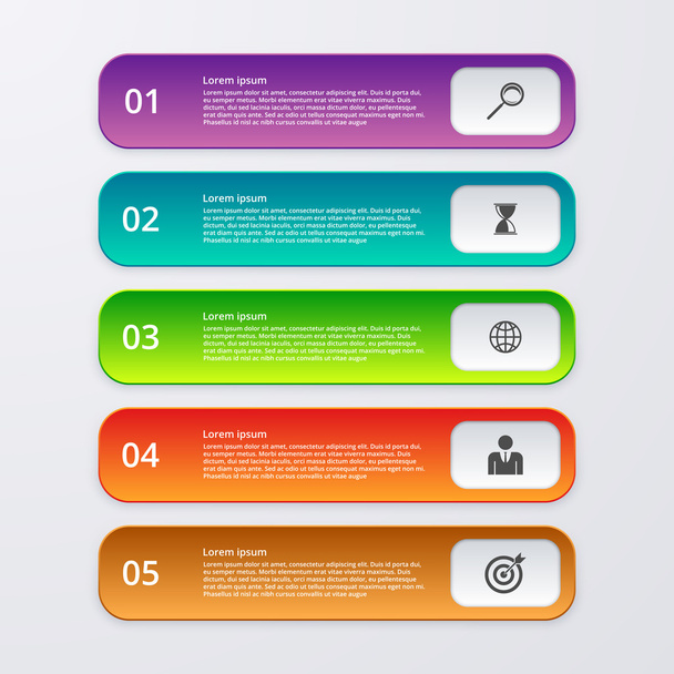 Vector illustration infographics five rectangles - Vector, Image