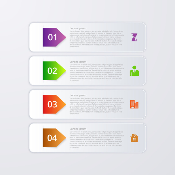 Vector illustration of four rectangles infographics - Vector, afbeelding