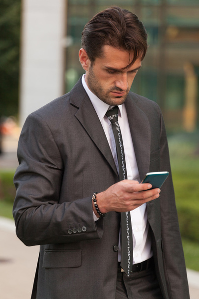 businessman with the smart phone - Zdjęcie, obraz