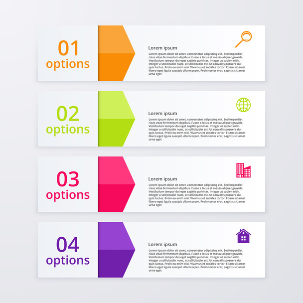 Vector illustration infographics four options - Vector, imagen