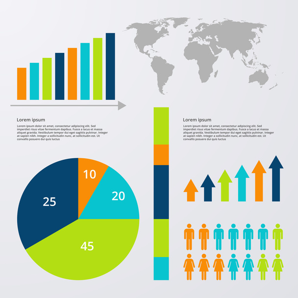Stock Vector infographics Térkép beállítása - Vektor, kép