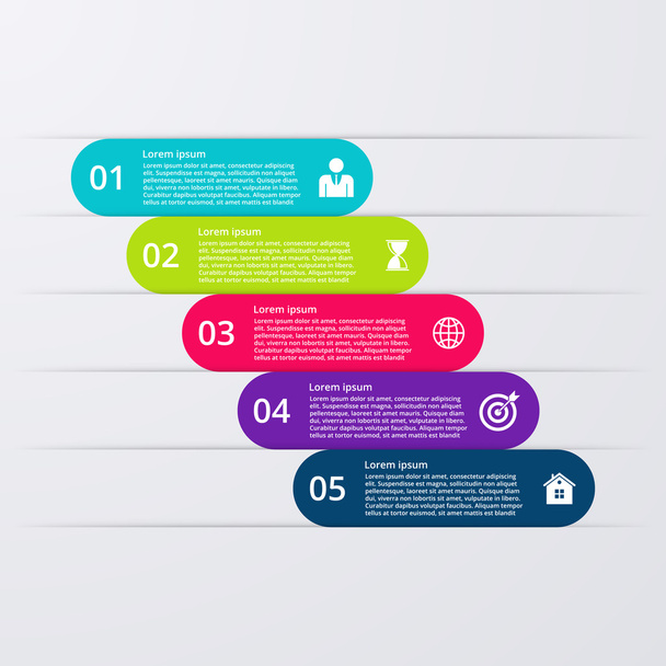 Vector illustration infographic five options - Vector, Image
