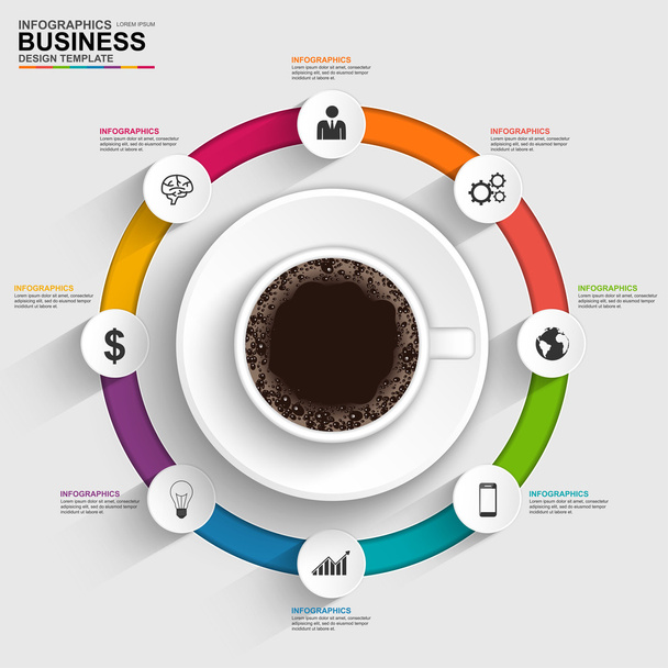 streszczenie 3d cyfrowy biznes osi czasu infographic - Wektor, obraz