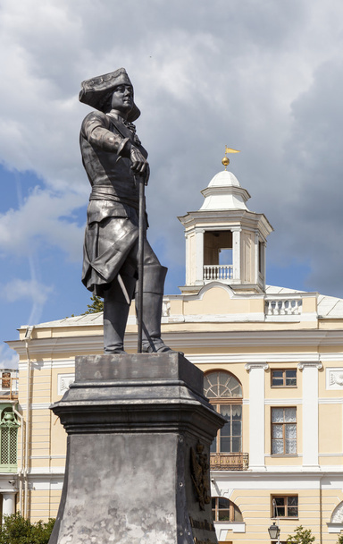Pavlovsk. Emlékmű Paul császár azt a háttérben a Grand Palace. - Fotó, kép