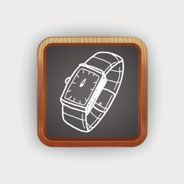 watch doodle drawing - Vector, Image