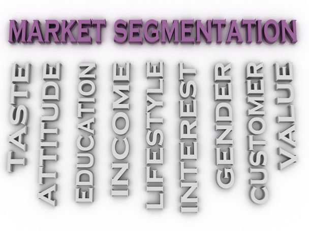 3d imagen segmentación del mercado cuestiones concepto palabra nube backgrou
 - Foto, Imagen