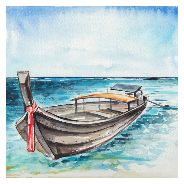 Watercolor Sea background - Vector, Image
