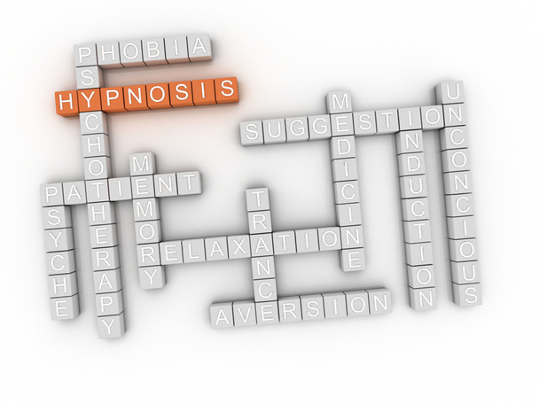 3d image Hypnosis issues concept word cloud background - Photo, Image
