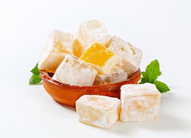 Mastic-flavored jelly cubes (Greek Turkish delight) - Foto, Imagem