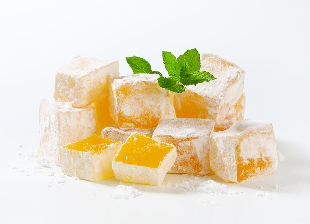 Mastic-flavored jelly cubes (Greek Turkish delight) - Photo, Image