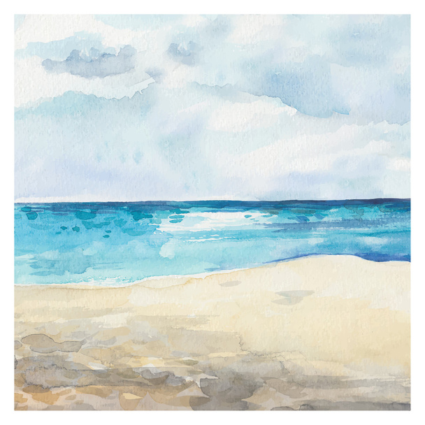 Watercolor Sea background - Vector, Image