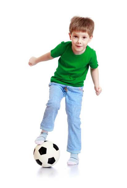 Boy a soccer ball - Foto, immagini
