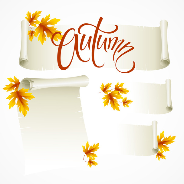 Illustration vectorielle - cadre de défilement des feuilles d'automne
 - Vecteur, image