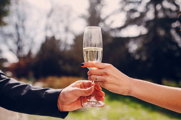 wedding glasses in hands - Photo, Image