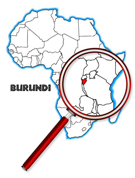 Burundi pod lupou - Vektor, obrázek