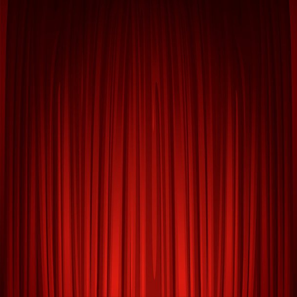 Σκηνή θέατρο με κόκκινη κουρτίνα. Vector εικονογράφηση - Διάνυσμα, εικόνα