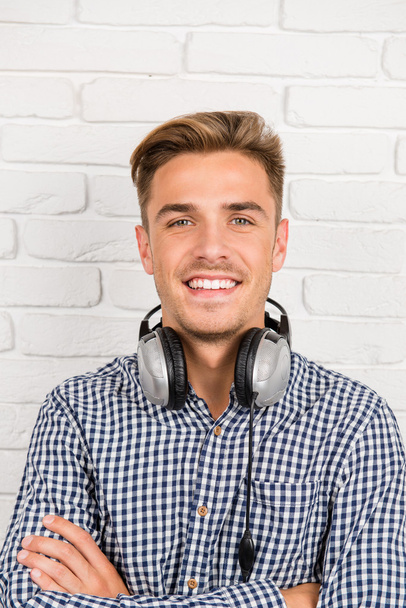 man with headphones - Фото, изображение