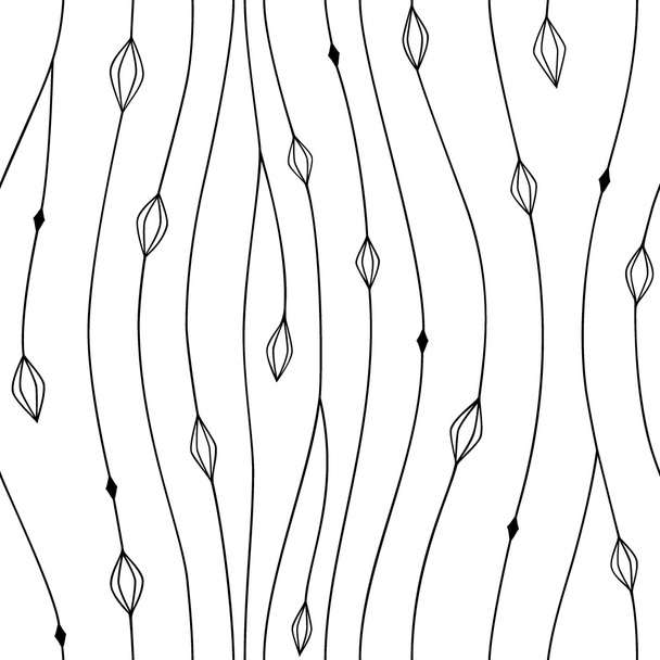 De naadloze patroon vector met gestileerde takken en bladeren. - Vector, afbeelding