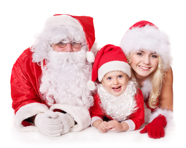 Santa claus family with child. - Foto, Imagem